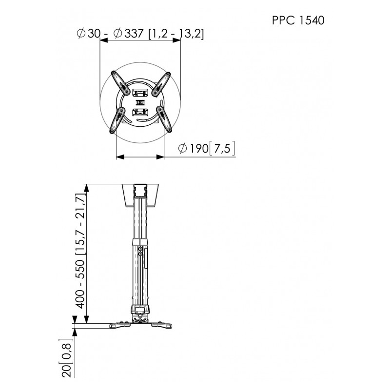 Buy Vogels Projector Ceiling Support - PPC1540 - Projector Ceiling Support 15kg ... in Cyprus, Nicosia, Limassol, Larnaka, Pafos