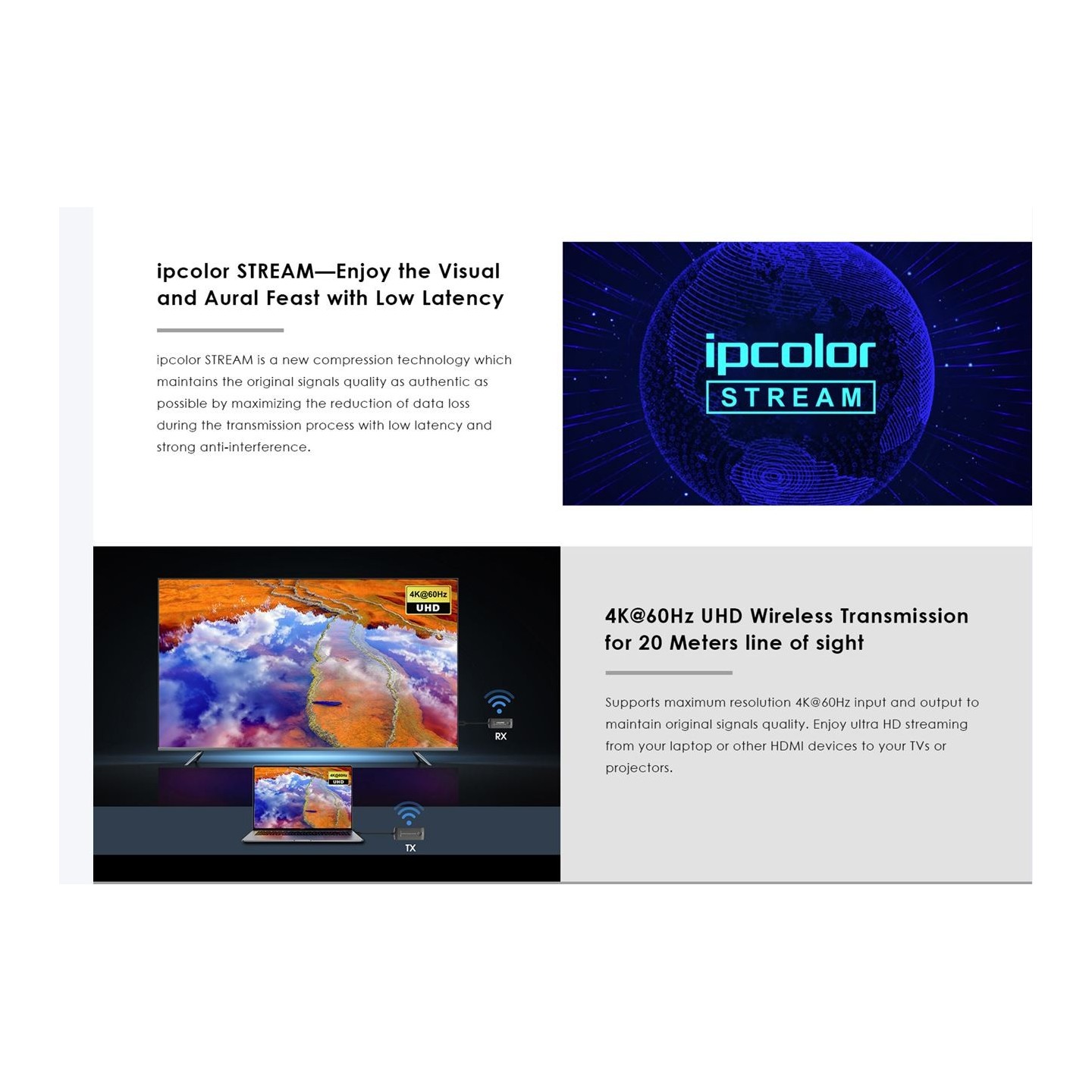 Lenkeng HDMI Wireless Extender - LKV488-V2.0 - HDMI Wireless Extender 4K60Hz Mini 20m HDMI — Buy in Cyprus with Fast Delivery