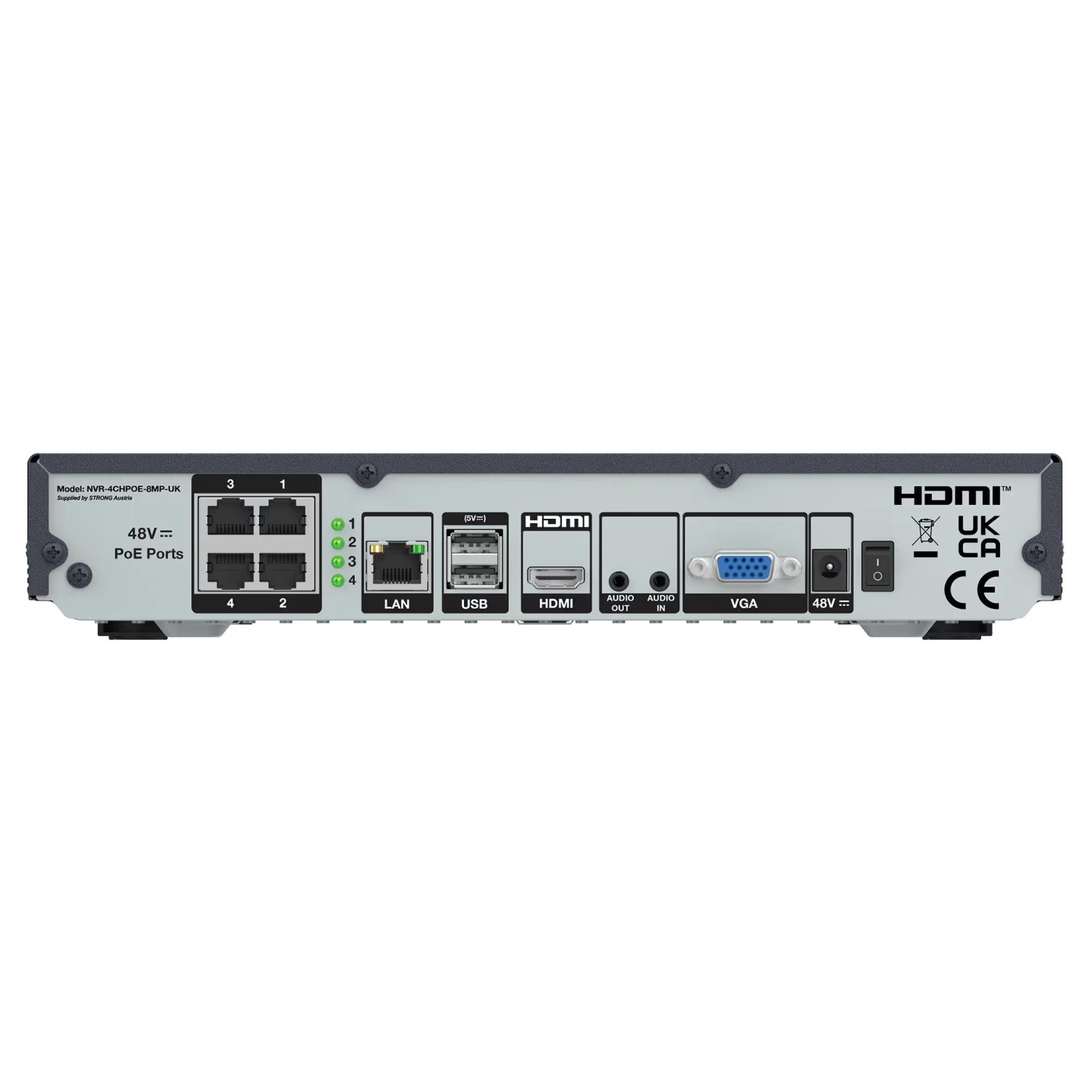 Strong Security NVR - NVR-4CHPOE-8MP-UK - 4 Channel 4K H.265+ PoE ONVIF Supported — Buy in Cyprus with Fast Delivery