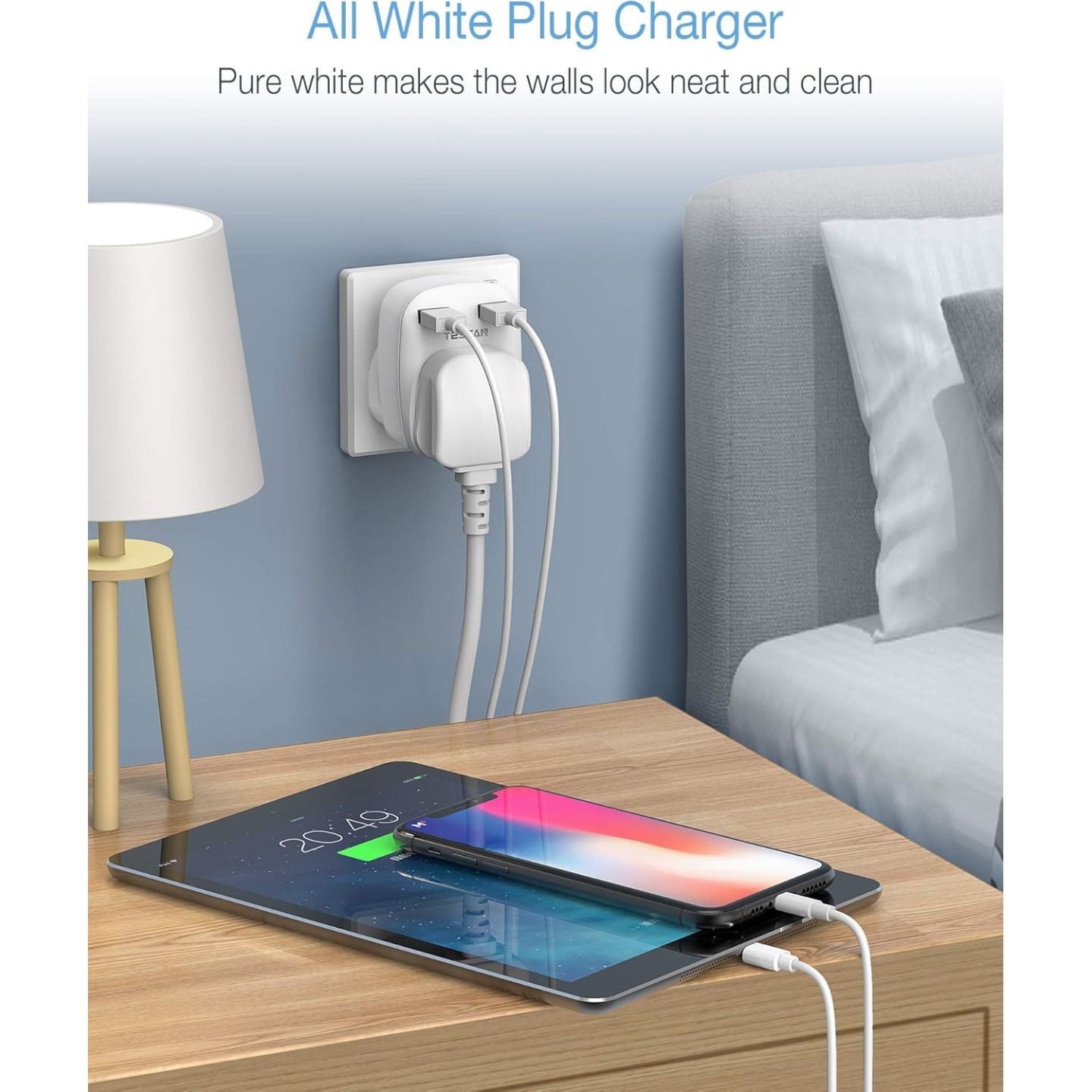 Tessan Gang Plug-Through UK Charger - TS-821-UK - 2 USB A 13A — Buy in Cyprus with Fast Delivery