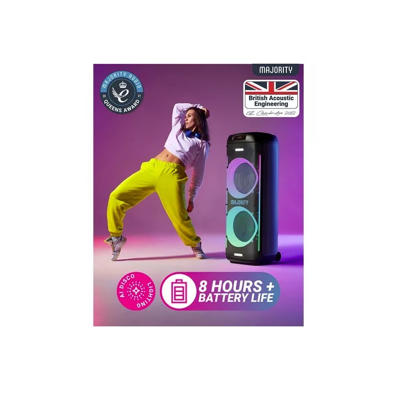 Buy Majority Speakers Portable Karaoke - PULSE P5 - 600W Wireless Mic BT USB RGB UK in Cyprus, Nicosia, Limassol, Larnaka, Pafos
