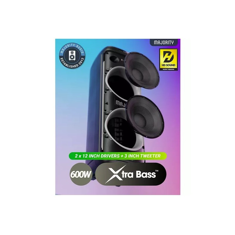 Buy Majority Speakers Portable Karaoke - PULSE P5 - 600W Wireless Mic BT USB RGB UK in Cyprus, Nicosia, Limassol, Larnaka, Pafos