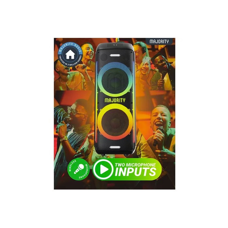 Buy Majority Speakers Portable Karaoke - PULSE P5 - 600W Wireless Mic BT USB RGB UK in Cyprus, Nicosia, Limassol, Larnaka, Pafos