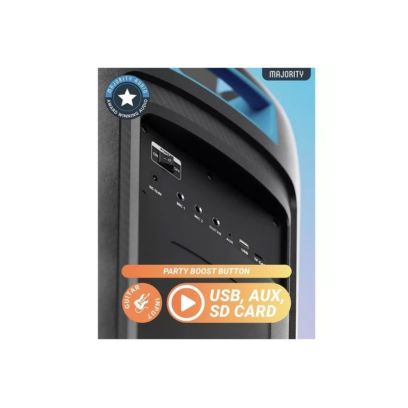 Buy Majority Speakers Portable Karaoke - PULSE P5 - 600W Wireless Mic BT USB RGB UK in Cyprus, Nicosia, Limassol, Larnaka, Pafos