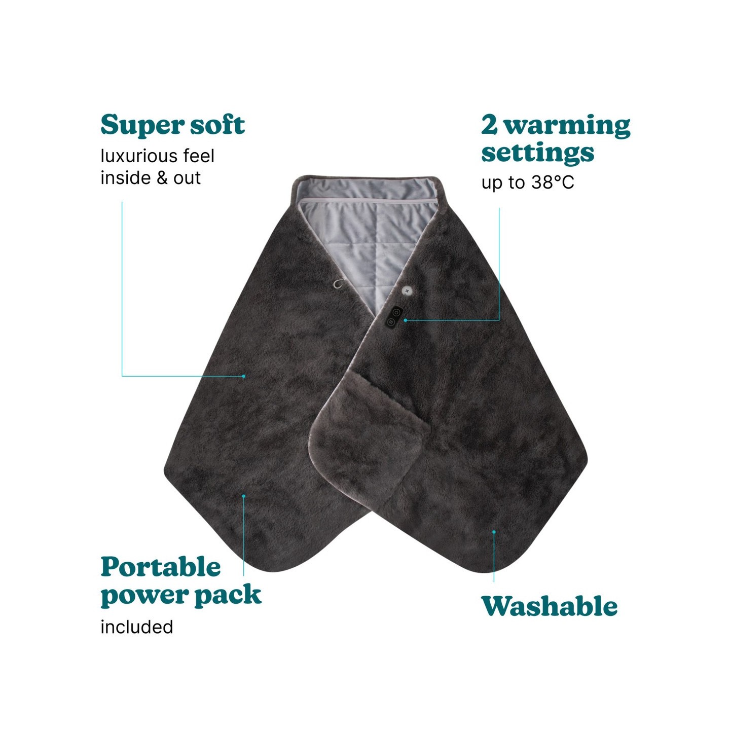 HoMedics Electric Heating Blanket & Soft Shawl - HCM-SWL100 - Electric Heating Blanket & Soft Shawl