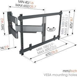 Buy Vogels ELITE TV Wall Mount - TVM5645-G - 60x40 Turn up to 45kg Grey in Cyprus, Nicosia, Limassol, Larnaka, Pafos