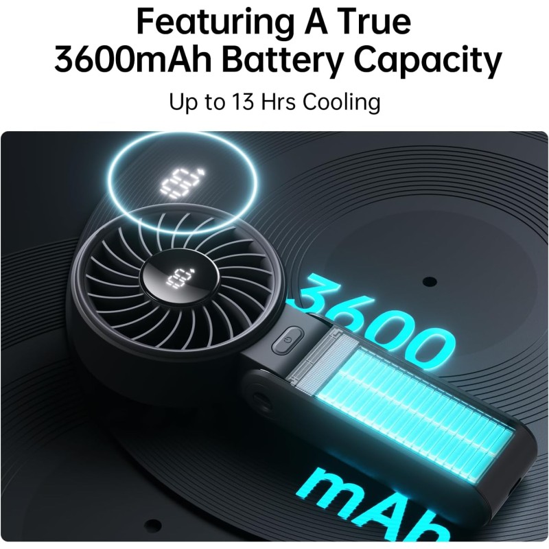 Buy Jisulife Portable Personal Fan - Life7 - 5000mAh Black in Cyprus, Nicosia, Limassol, Larnaka, Pafos