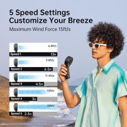 Buy Jisulife Portable Personal Fan - Life7 - 5000mAh Black in Cyprus, Nicosia, Limassol, Larnaka, Pafos