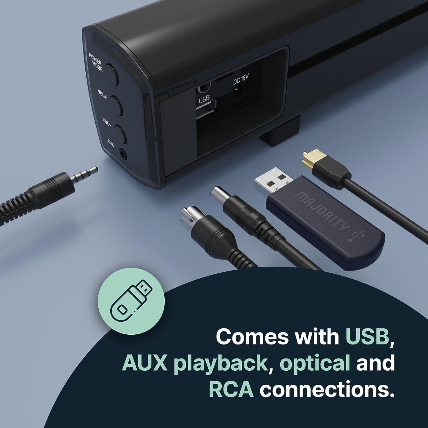 Majority BOWFELL PLUS Soundbar - 100W with SubWoofer BT-USB — Buy in Cyprus with Fast Delivery