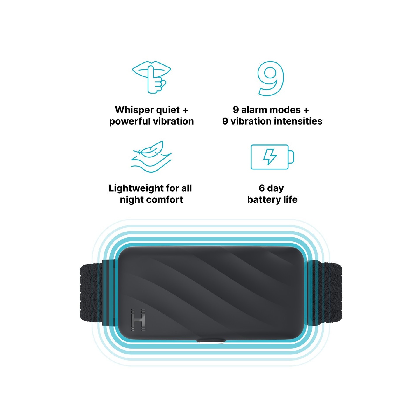 HoMedics Wakeband Vibrating Alarm Wristband - SS-WB100BK-WW - Black — Buy in Cyprus with Fast Delivery