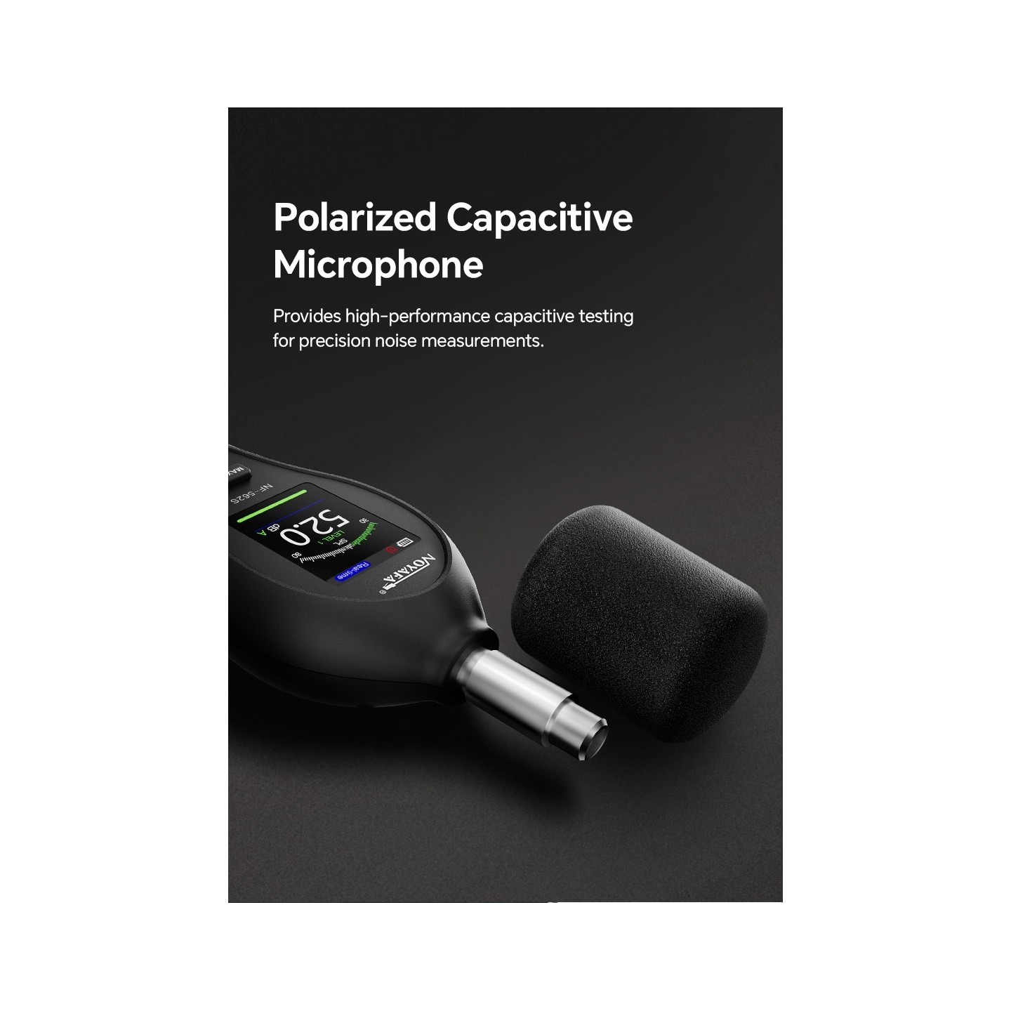 Noyafa Sound Level Meter - NF-562S - Dual A/C Weighting, Real-Time Alarm & Color LCD Display