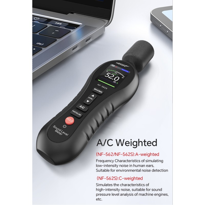 Buy Noyafa Sound Level Meter - NF-562S - Dual A/C Weighting, Real-Time Alarm & C... in Cyprus, Nicosia, Limassol, Larnaka, Pafos