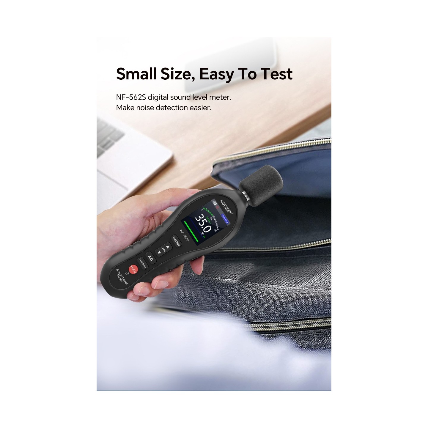 Noyafa Sound Level Meter - NF-562S - Dual A/C Weighting, Real-Time Alarm & Color LCD Display