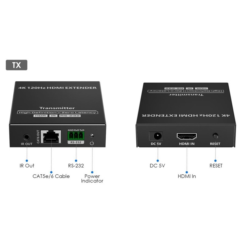 Buy Lenkeng HDMI Extender over Ethernet 4K120Hz IR & RS232 - LKV610HH - HDMI Ext... in Cyprus, Nicosia, Limassol, Larnaka, Pafos