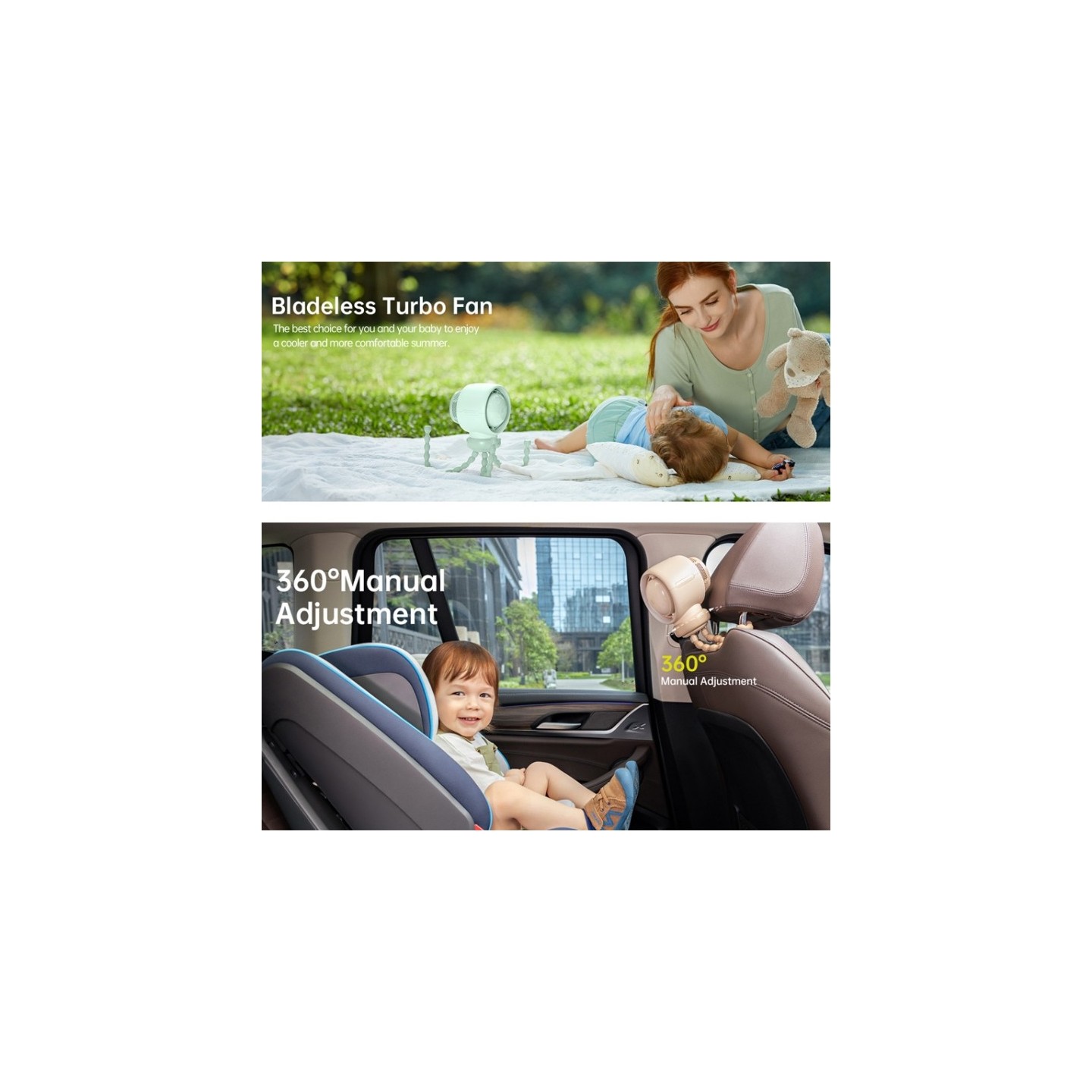 Jisulife Stroller Fan - Life2 - Green — Buy in Cyprus with Fast Delivery