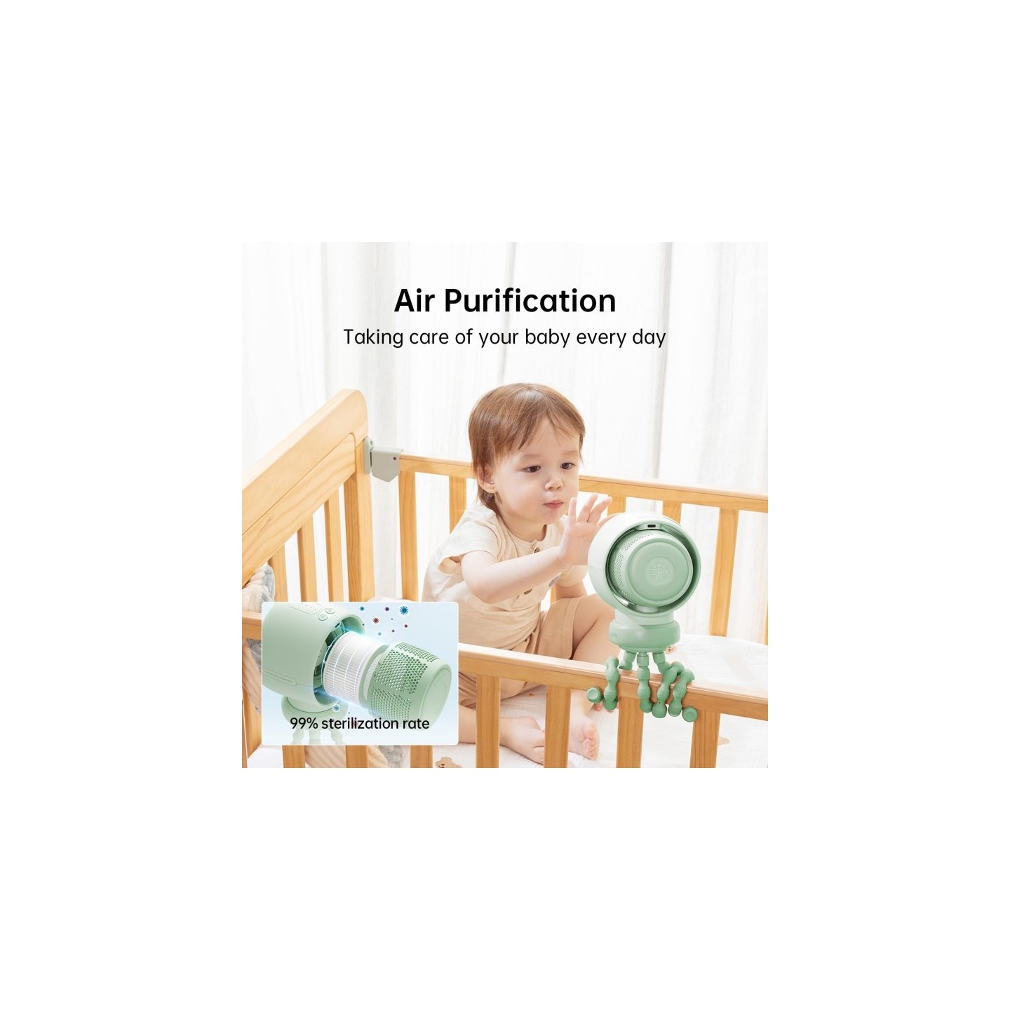 Jisulife Stroller Fan - Life2 - Green — Buy in Cyprus with Fast Delivery