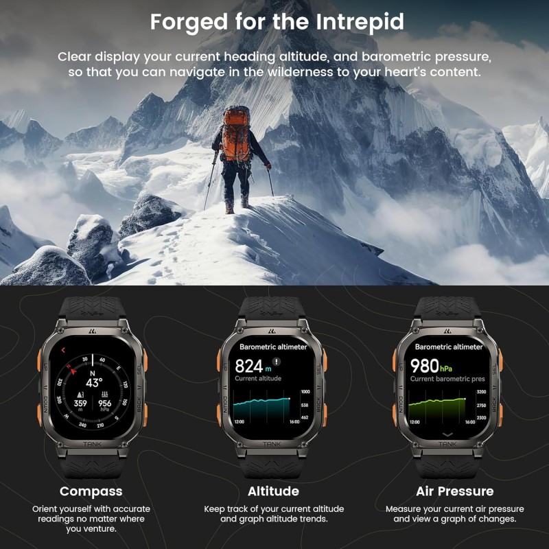 Buy Kospet TANK - M3 ULTRA - Rugged Smartwatch GPS Silicone Black in Cyprus, Nicosia, Limassol, Larnaka, Pafos