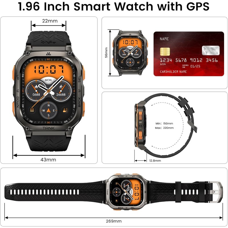 Buy Kospet TANK - M3 ULTRA - Rugged Smartwatch GPS Silicone Black in Cyprus, Nicosia, Limassol, Larnaka, Pafos