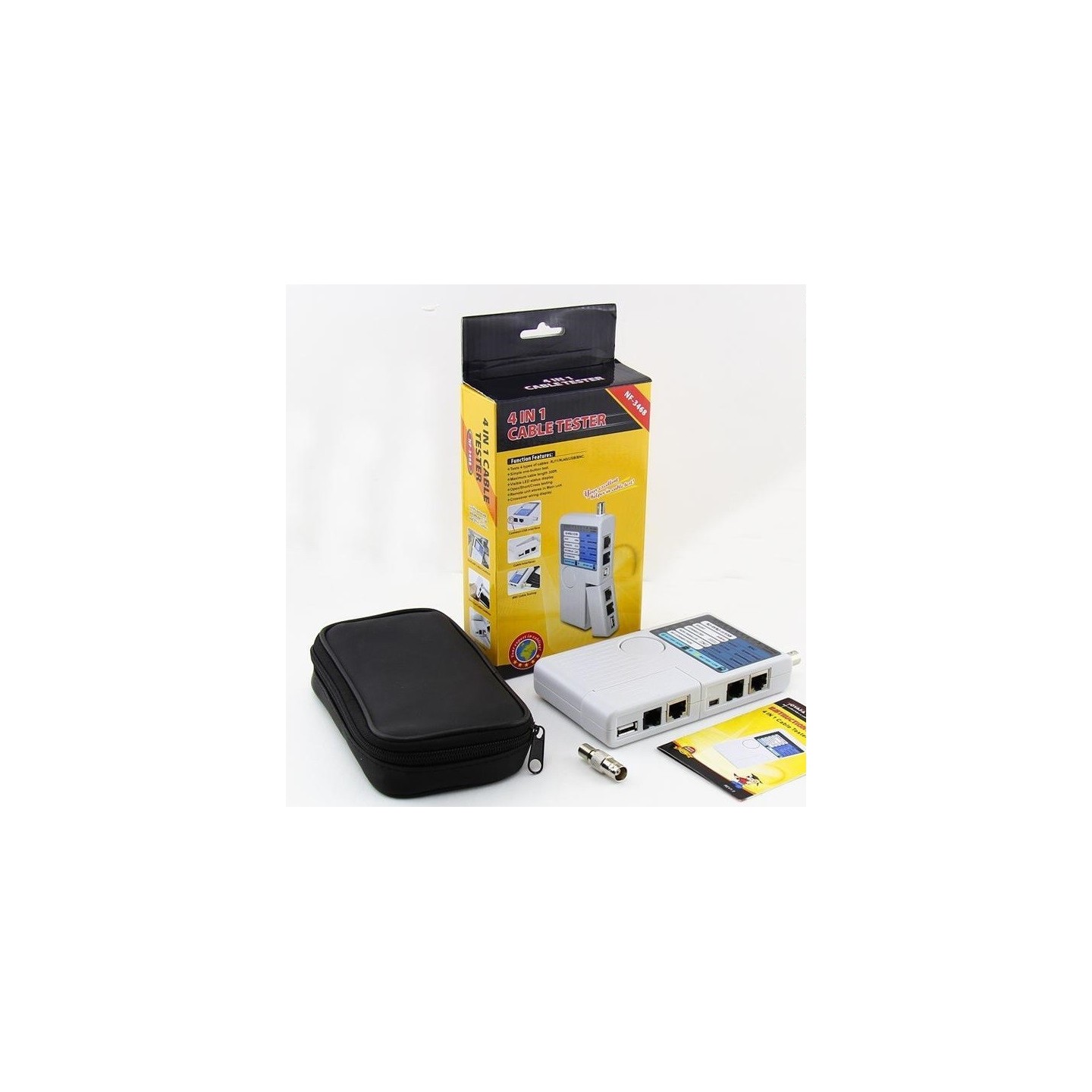 Noyafa Network Cable Tester - NF-3468 - 4-In-1 for USB, BNC, RJ11 and RJ45 Connections — Buy in Cyprus with Fast Delivery