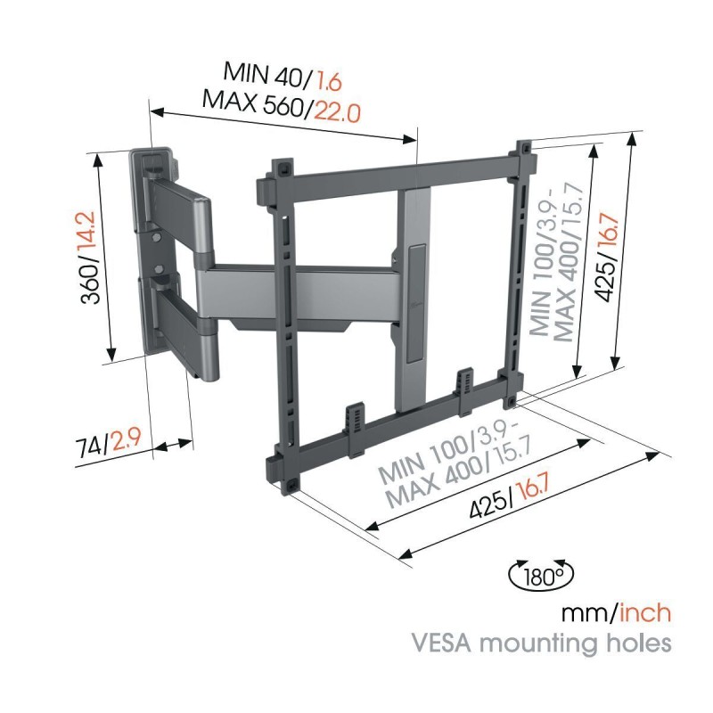 Buy Vogels ELITE TV Wall Mount - TVM5445 - 40x40 Turn 2 arms 35kg 56cm in Cyprus, Nicosia, Limassol, Larnaka, Pafos