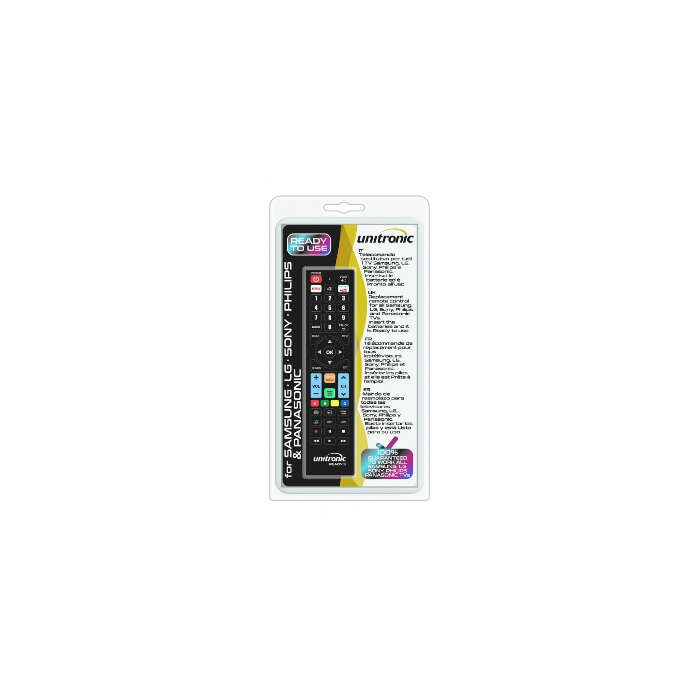 Unitronic Multibrand TV Replacement Remote - Ready5 - TV Replacement Remote — Buy in Cyprus with Fast Delivery