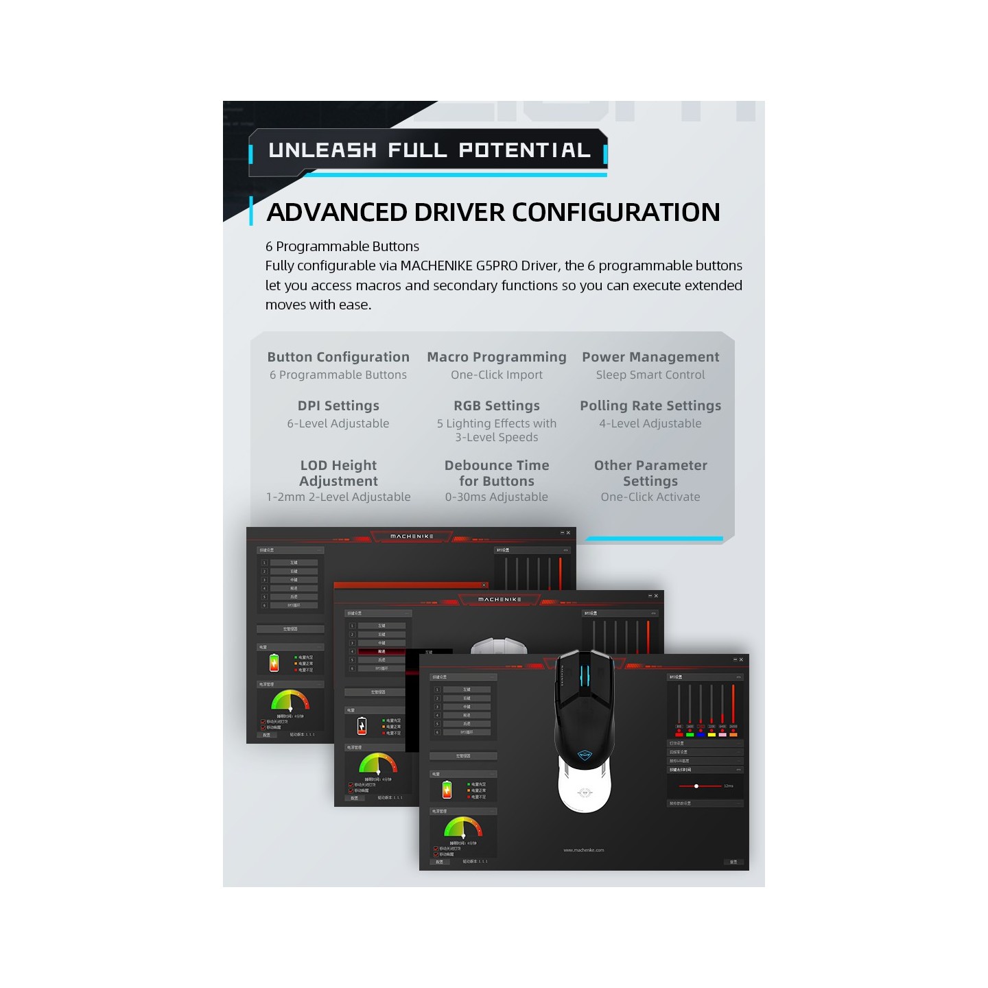 Machenike M7 Pro Wireless Gaming Mouse 74g PAW3395 26000 DPI (Boxed) — Buy in Cyprus with Fast Delivery