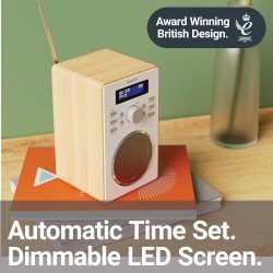 Buy Majority BARTON Radio - Digital FM,LED Display,Dual Alarms,Snooze Oak in Cyprus, Nicosia, Limassol, Larnaka, Pafos