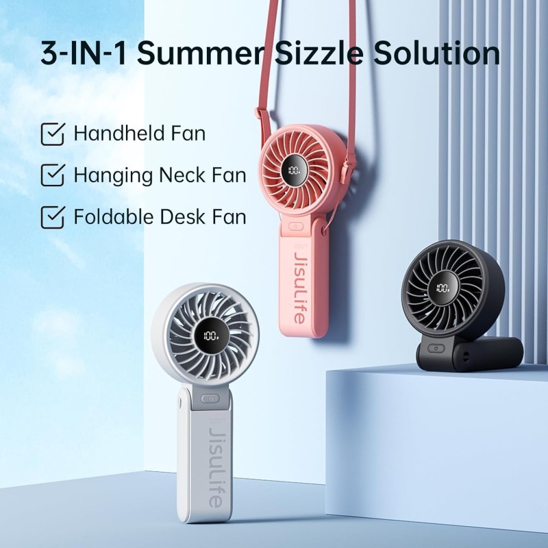 Buy Jisulife Portable Personal Fan - Life7 - 3600mAh Black in Cyprus, Nicosia, Limassol, Larnaka, Pafos