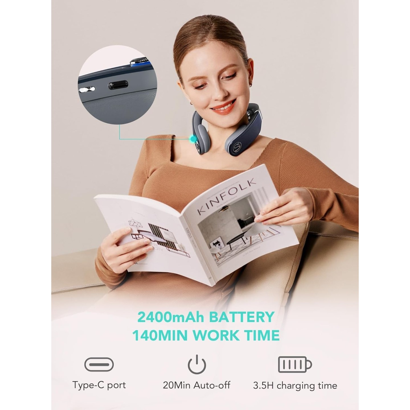 SKG Neck Massager - G7 Pro-Fold - Pulse-Heat-APP-Multiple Heads — Buy in Cyprus with Fast Delivery