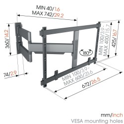 Buy Vogels ELITE TV Wall Mount - TVM5845 - Turn 60x40 2 arms 55kg 74cm Black in Cyprus, Nicosia, Limassol, Larnaka, Pafos