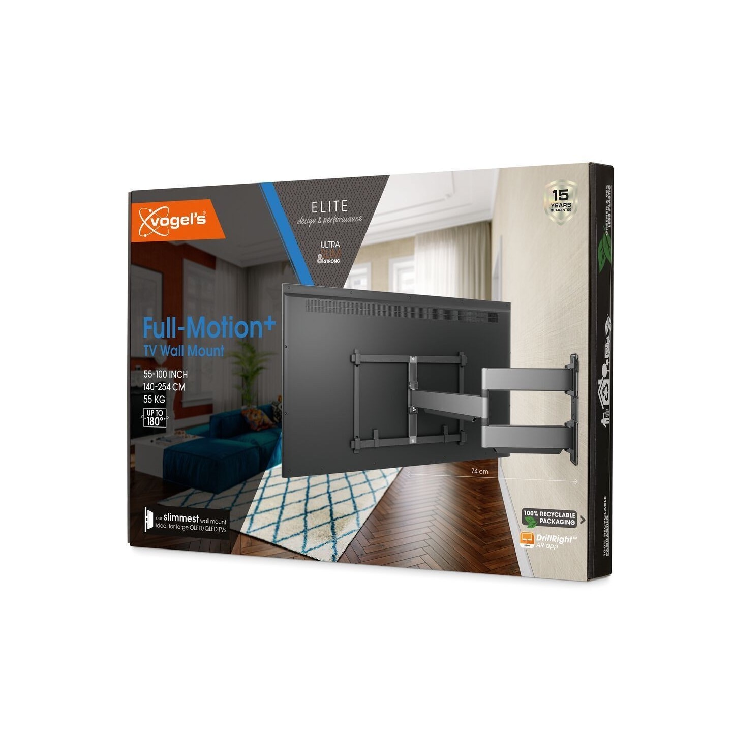 Vogels ELITE TV Wall Mount - TVM5845 - Turn 60x40 2 arms 55kg 74cm Black — Buy in Cyprus with Fast Delivery