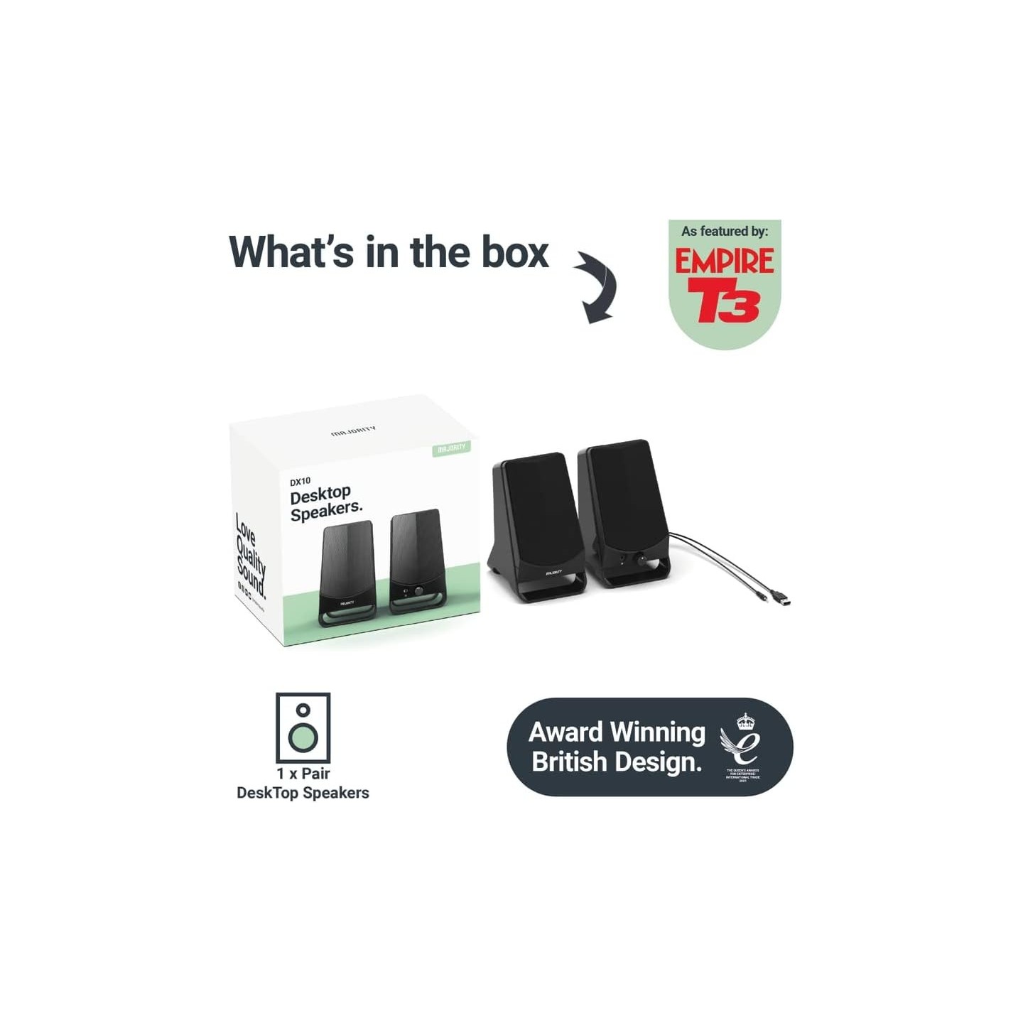 Majority PC Speakers - DX 10 - 10W 2.0 USB Powered — Buy in Cyprus with Fast Delivery