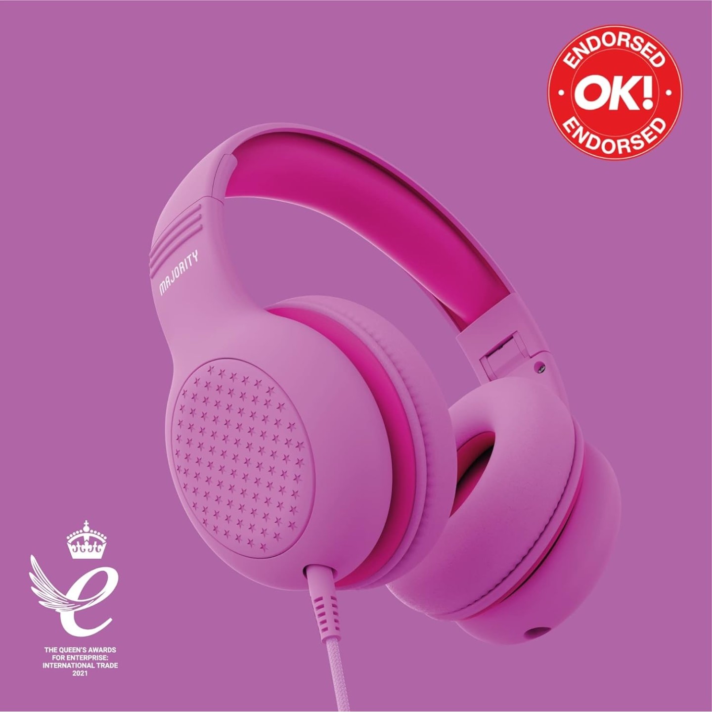 Majority SUPERSTAR Headphones - Pink - Kids Over Ear — Buy in Cyprus with Fast Delivery