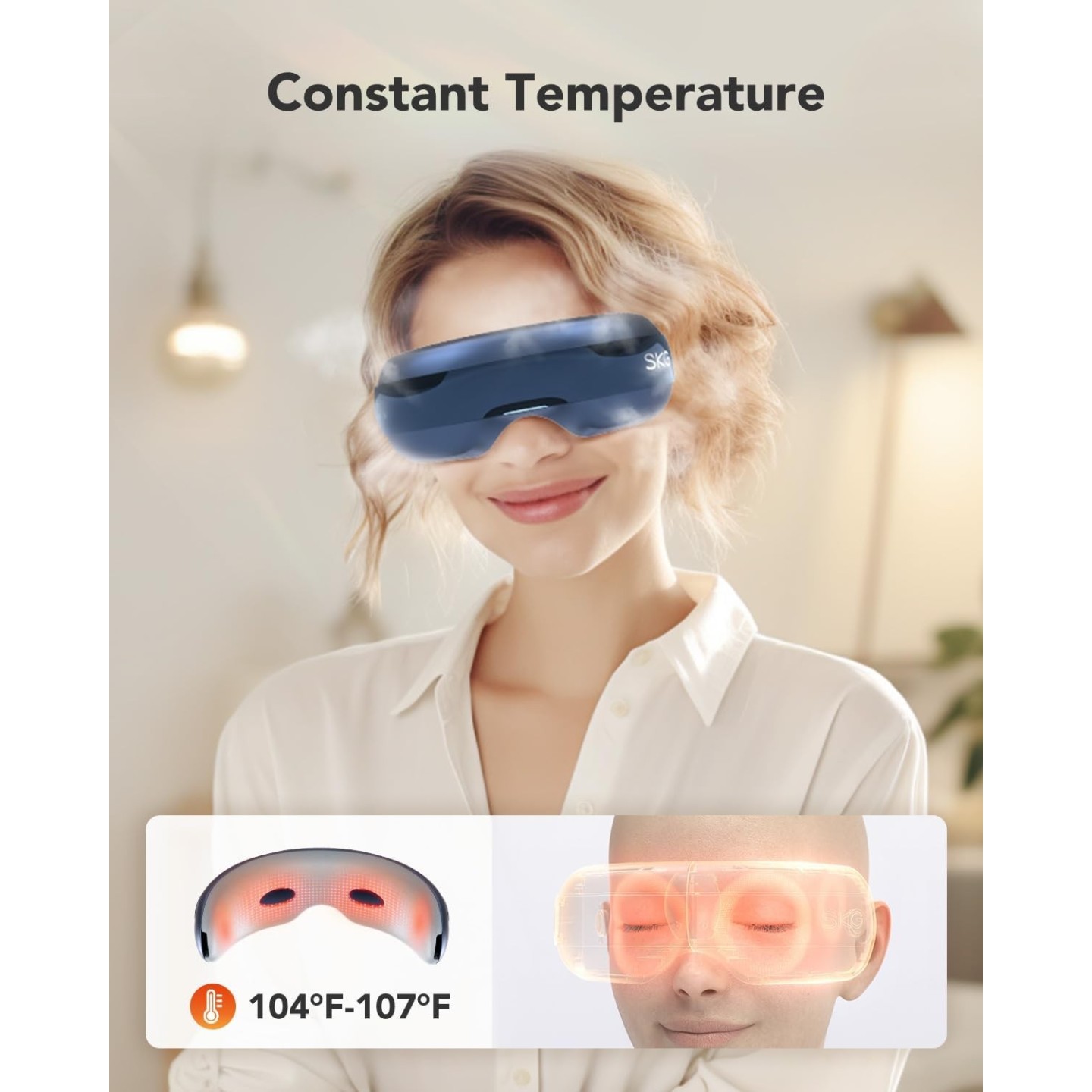 SKG Eye Massager - E3 Pro - Airbag-Hot Compress-Music & Visible Window — Buy in Cyprus with Fast Delivery