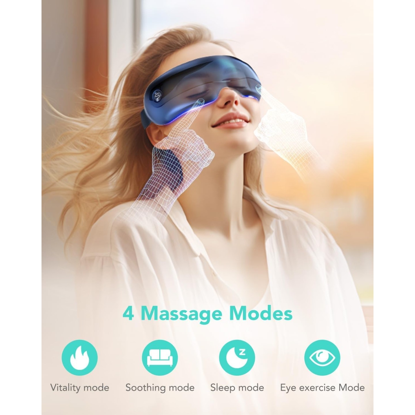 SKG Eye Massager - E3 Pro - Airbag-Hot Compress-Music & Visible Window — Buy in Cyprus with Fast Delivery