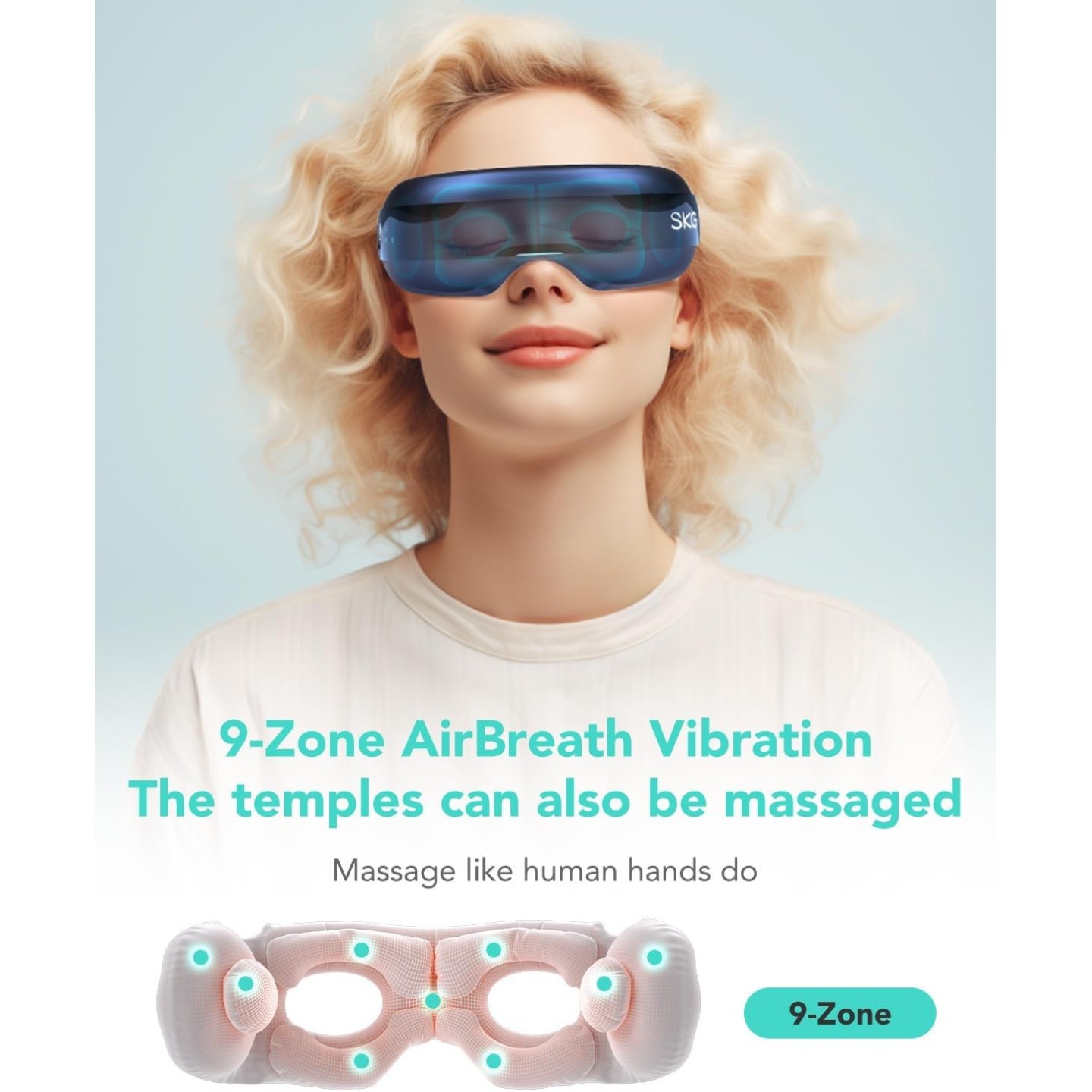 SKG Eye Massager - E3 Pro - Airbag-Hot Compress-Music & Visible Window — Buy in Cyprus with Fast Delivery