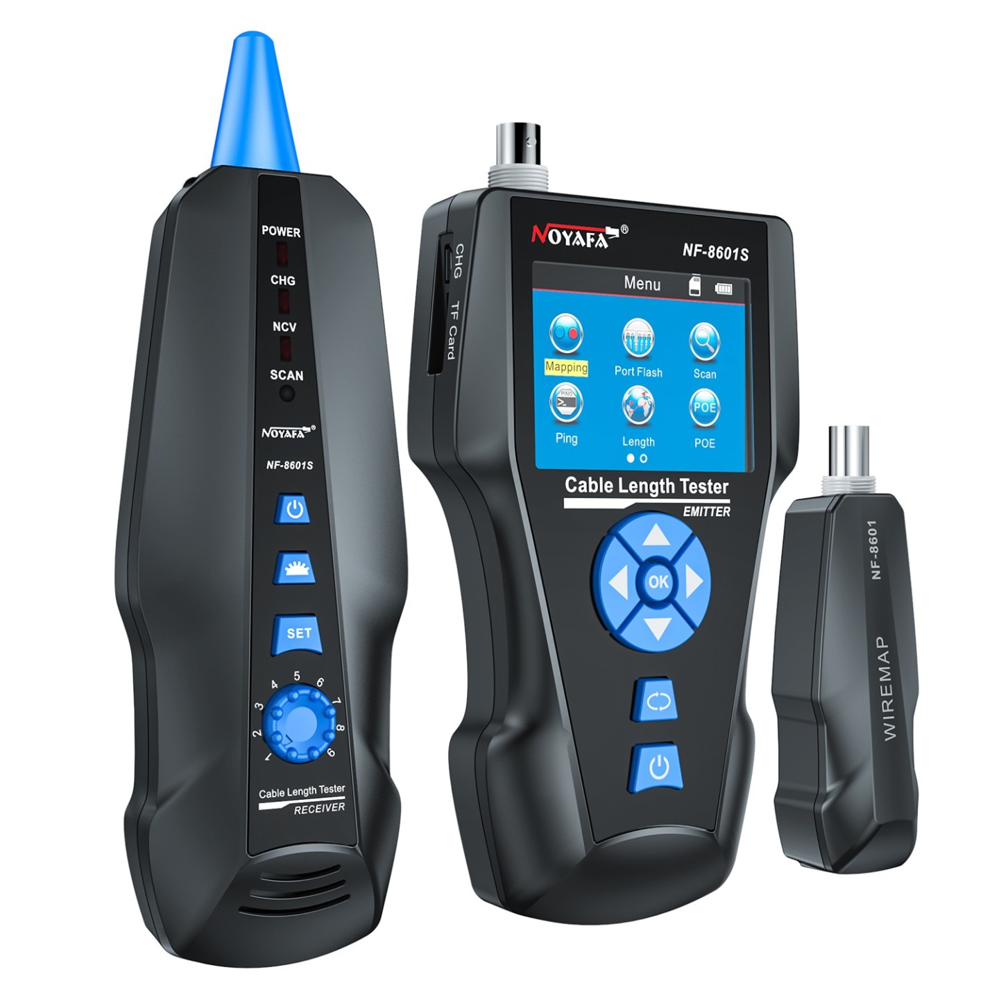 Noyafa Multi-Function Cable Tester with PoE, Ping, TDR Length Measurement, Port Flashing & NCV for RJ45, RJ11, BNC, C...
