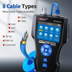 Noyafa Multi-Function Cable Tester with PoE, Ping, TDR Length Measurement, Port Flashing & NCV for RJ45, RJ11, BNC, C...