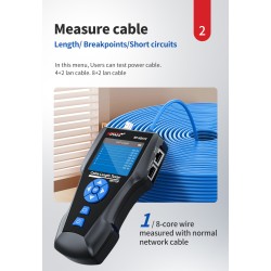Noyafa Multi-Function Cable Tester with PoE, Ping, TDR Length Measurement, Port Flashing & NCV for RJ45, RJ11, BNC, C...
