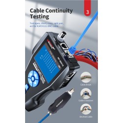 Noyafa Multi-Function Cable Tester with PoE, Ping, TDR Length Measurement, Port Flashing & NCV for RJ45, RJ11, BNC, C...