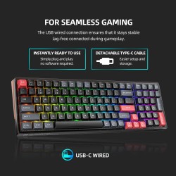 Machenike K600-B100 LITE Mechanical Gaming Keyboard - 100 Red Switch Keys (Boxed) — Buy in Cyprus with Fast Delivery