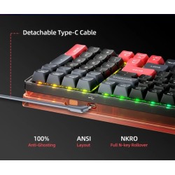 Machenike K600-B100 LITE Mechanical Gaming Keyboard - 100 Red Switch Keys (Boxed) — Buy in Cyprus with Fast Delivery