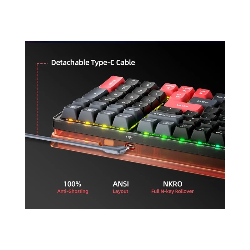 Buy Machenike LITE Mechanical Gaming Keyboard - K600-B100 - 104 Red Switch Keys in Cyprus, Nicosia, Limassol, Larnaka, Pafos