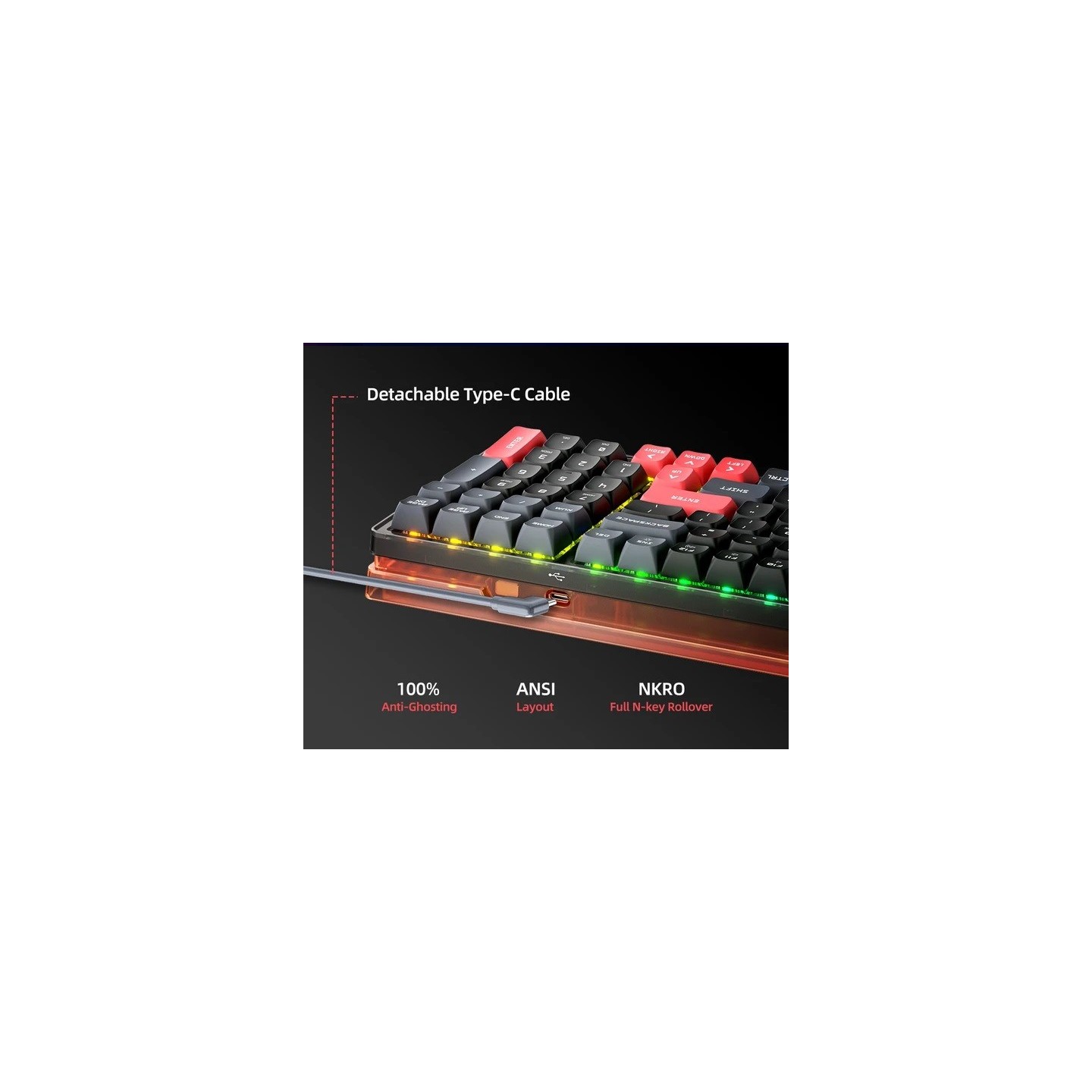 Machenike K600-B100 LITE Mechanical Gaming Keyboard - 100 Red Switch Keys (Boxed) — Buy in Cyprus with Fast Delivery