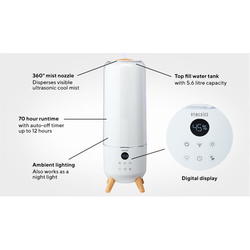 Buy Homedics Totalcomfort Deluxe Ultrasonic Humidifier - CMTF91 - Totalcomfort D... in Cyprus, Nicosia, Limassol, Larnaka, Pafos