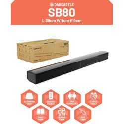 Buy Majority Soundbar - SB80 - Split 2in1 Bar Speakers 120W BT,HDMI,USB (Oakcastle) in Cyprus, Nicosia, Limassol, Larnaka, Pafos