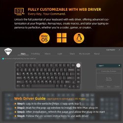 Machenike K600-B82W Gasket Wireless BT 75% Mechanical Keyboard Brown Switches (Boxed) — Buy in Cyprus with Fast Delivery