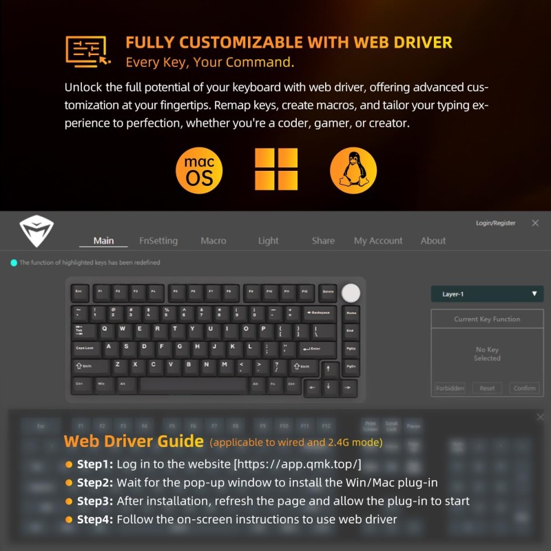 Buy Machenike Keyboard - K600-B82W - Gasket Wireless BT Gaming Mechanical Keyboa... in Cyprus, Nicosia, Limassol, Larnaka, Pafos