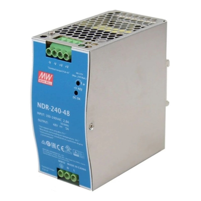 Buy Meanwell Industrial DIN Rail PSU 48V 240W - NDR-240-48 - Industrial DIN Rail... in Cyprus, Nicosia, Limassol, Larnaka, Pafos