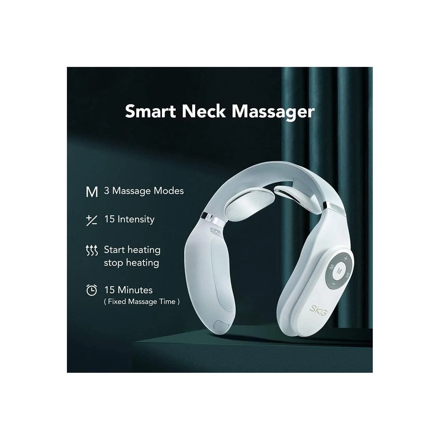 SKG Neck Massager - 4098E - Pulse-Heat-Remote-3xModes — Buy in Cyprus with Fast Delivery
